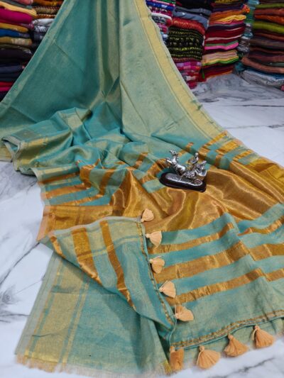 Tissue linen saree