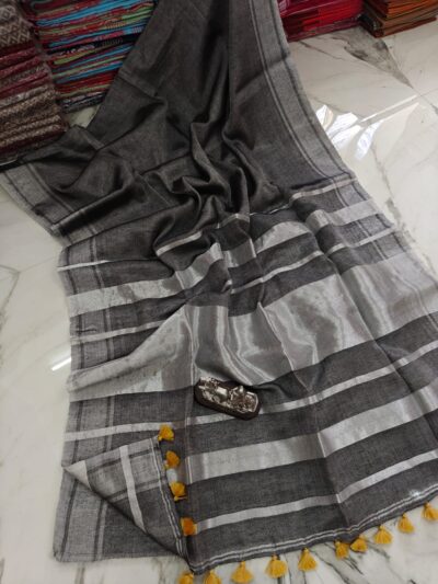 Tissue linen saree