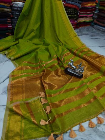 Tissue linen saree