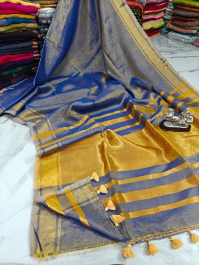 Tissue linen saree
