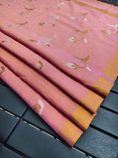 Tissue linen saree