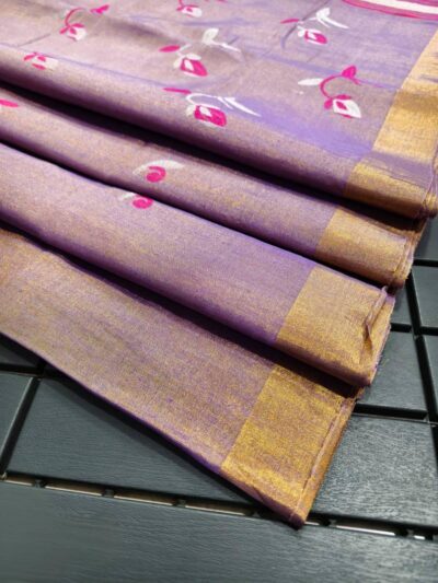 Tissue linen saree